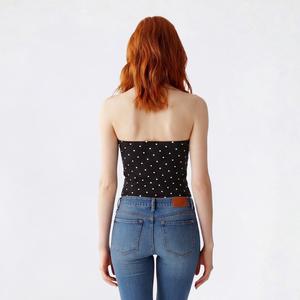 Juniors No Comment Polka Dot Print Reversible Tube Top alternate view